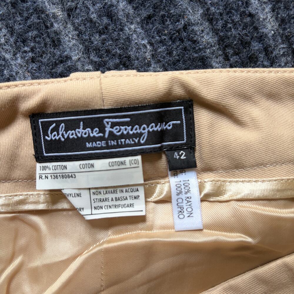 Salvatore Ferragamo beige midi pencil skirt Size 42 Size 6 - Picture 4 of 7